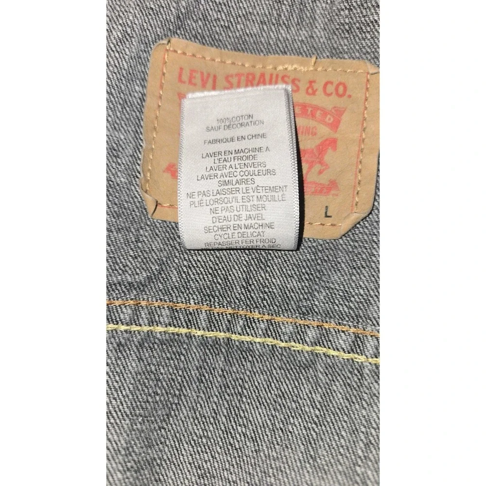 Levi's Denim Jacket Black Gray Youth Large 12–14 Classic‎ Trucker Style
